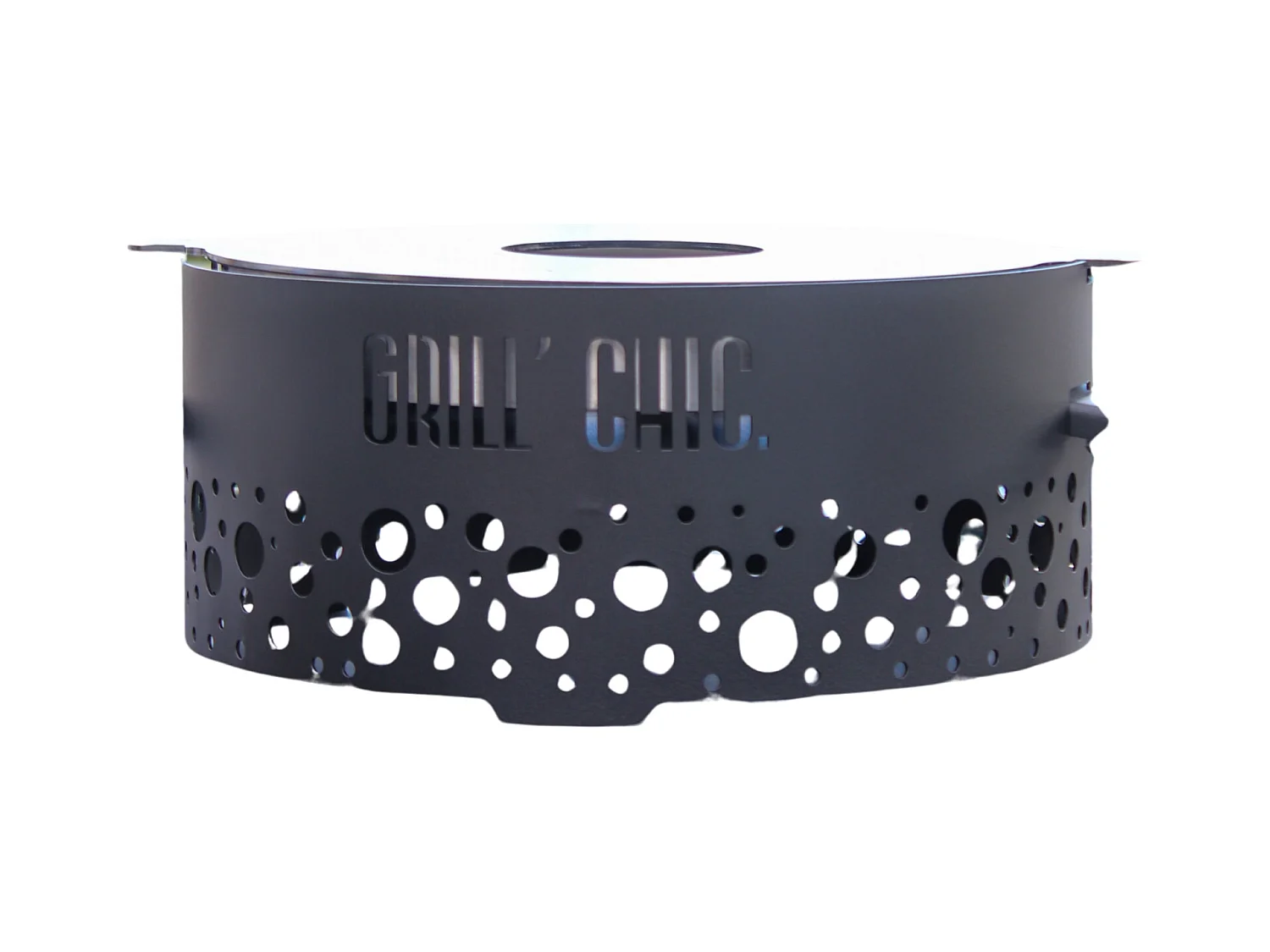 P'TIT GRILL Brasero Double Cuve Acier 39.5 x17.5cm - Anthracite - Sobre et pratique, pour un design moderne et compact