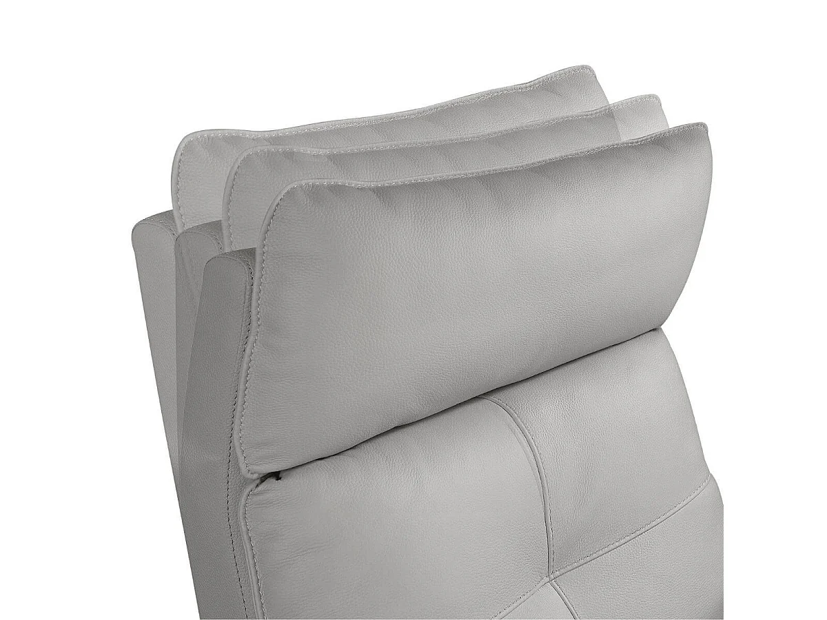 Fauteuil pivotant relax releveur en cuir vachette gris clair - VENUSIA