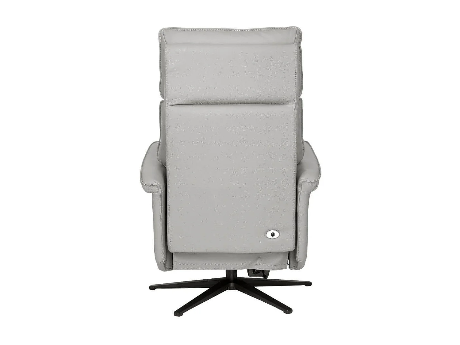 Fauteuil pivotant relax en cuir vachette gris clair - VENUSIA