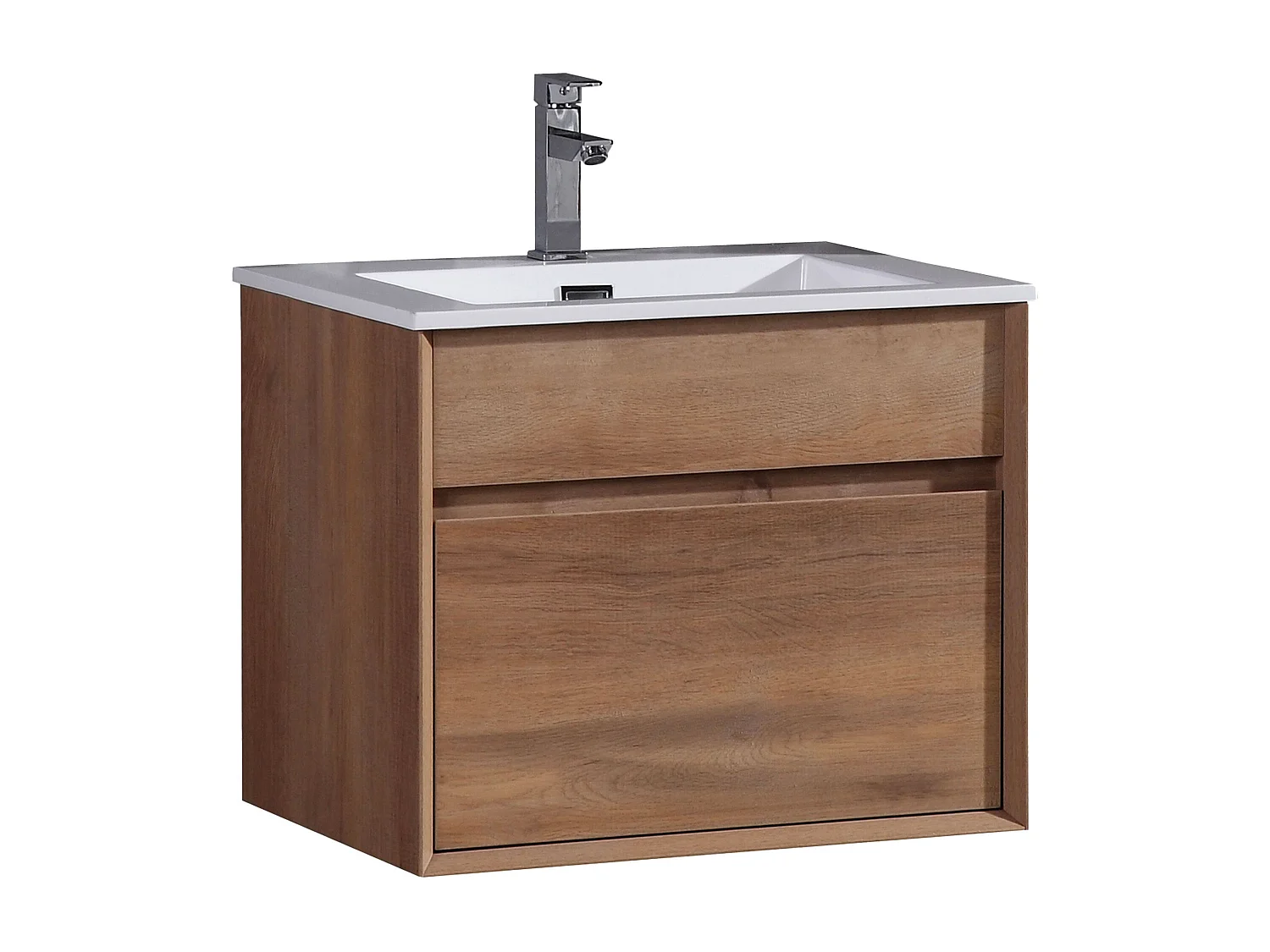 Meuble avec vasque 80 cm chêne brun Aquaroca