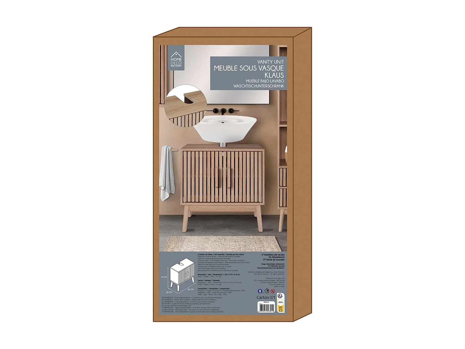 Meuble Sous Vasque Klaus Marron