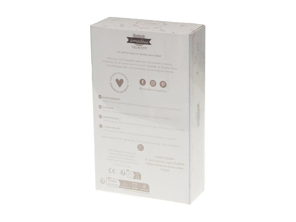 Coffret doudou et hochet ours