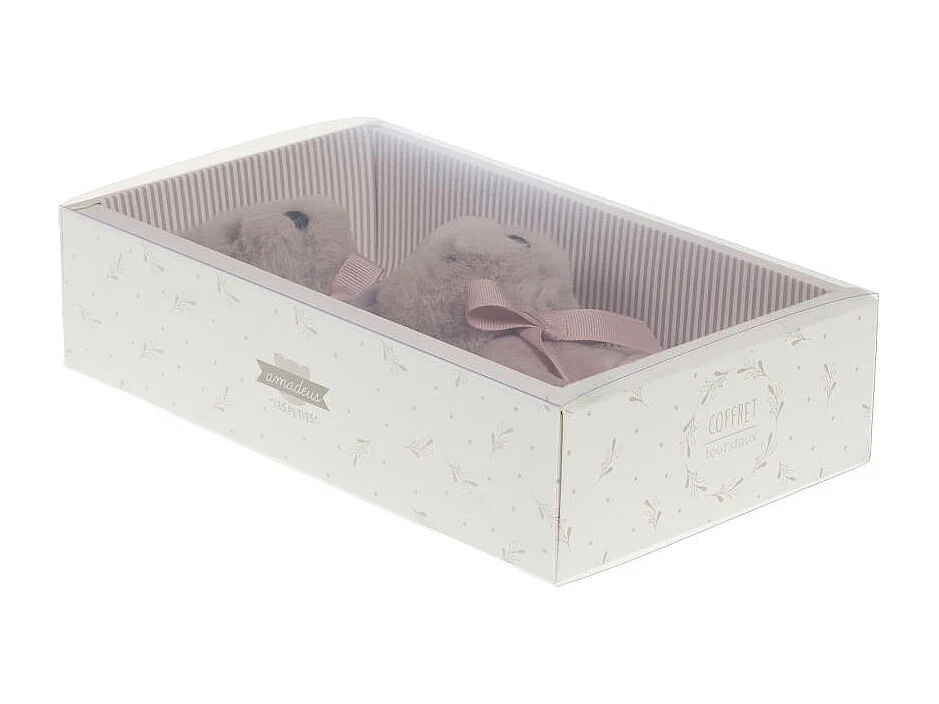 Coffret doudou et hochet ours