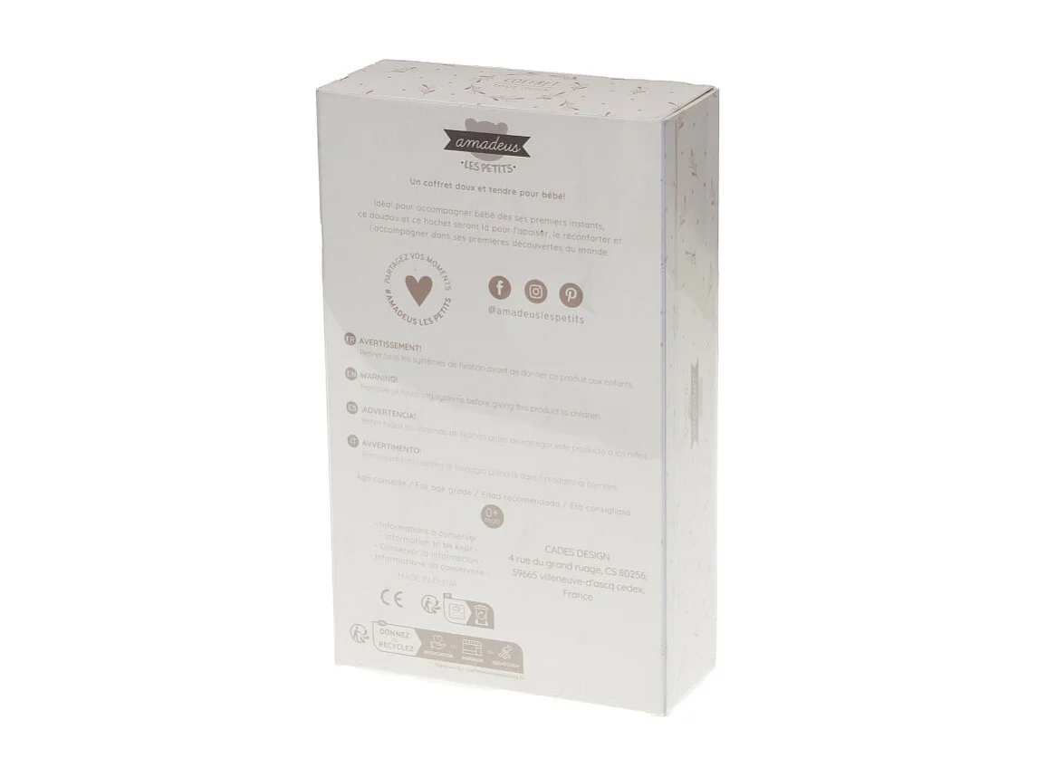 Coffret doudou et hochet ours