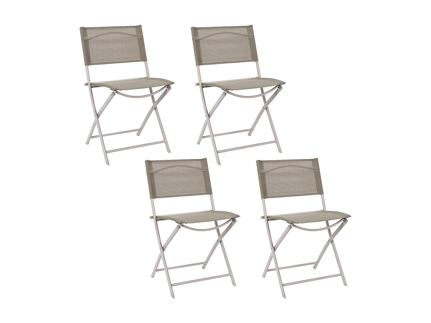 Lot de 4 Chaises - HOME DECO FACTORY - Elba - Pliante - Moderne - Beige