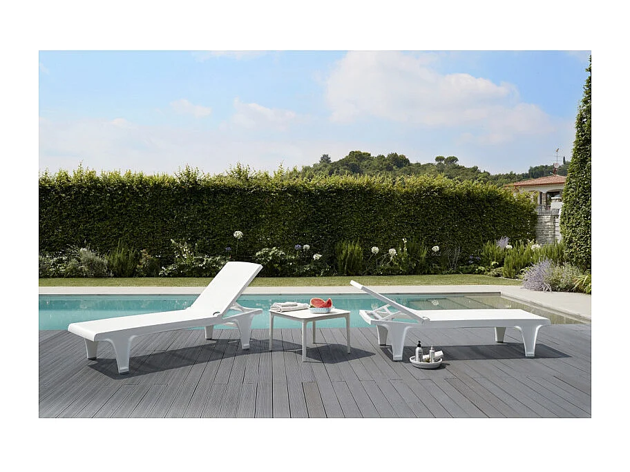Bain de soleil Tahiti blanc ajustable