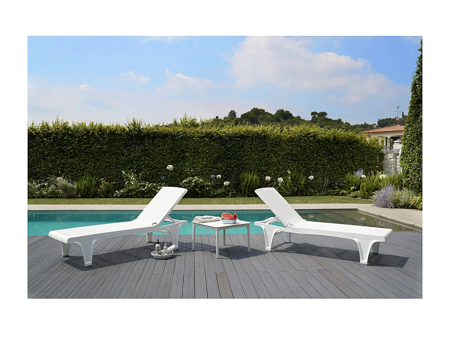 Bain de soleil Tahiti blanc ajustable