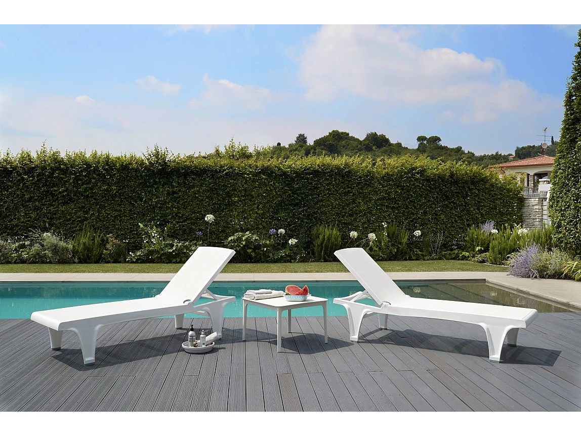 Bain de soleil Tahiti blanc ajustable