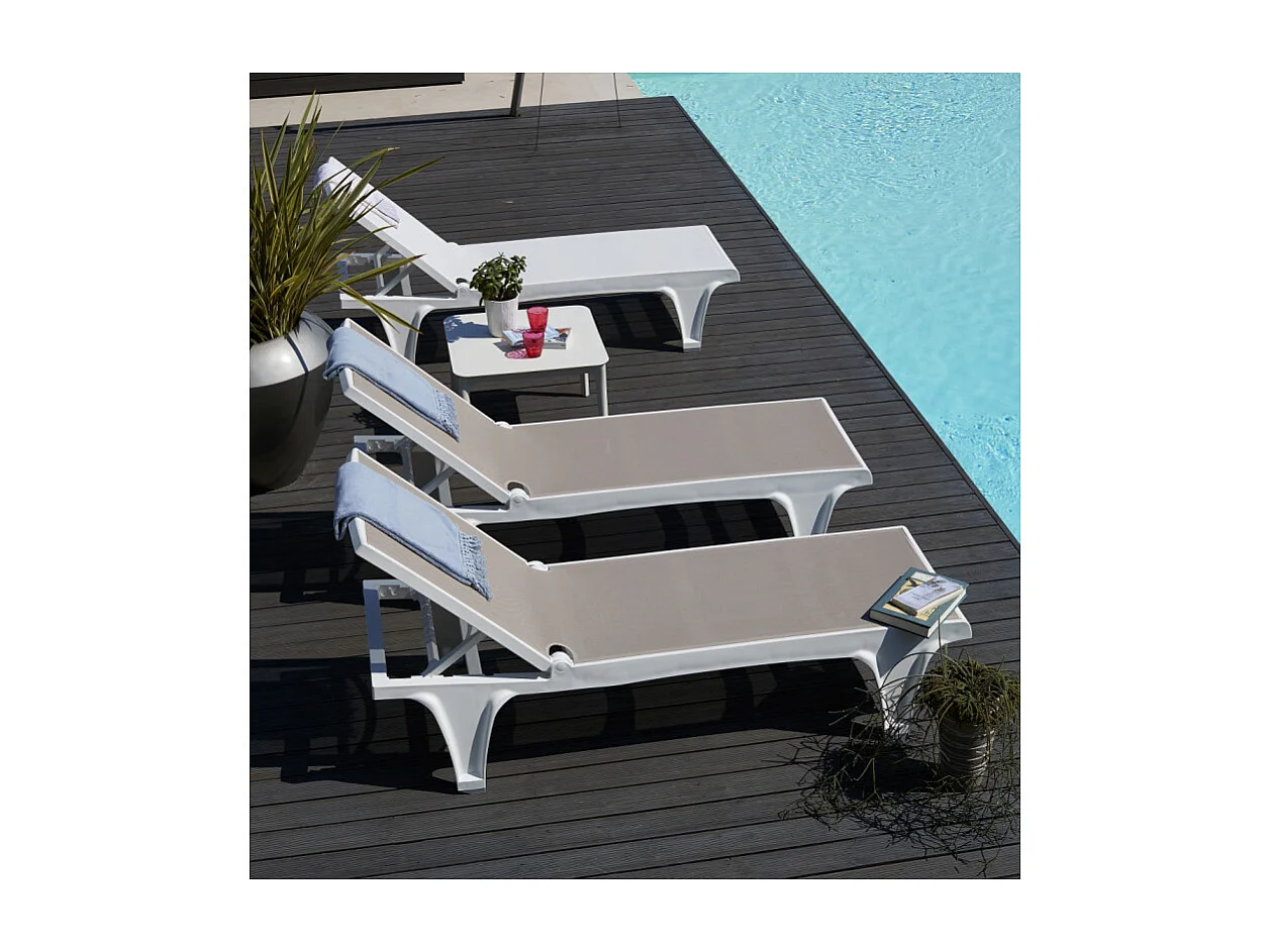 Bain de soleil Tahiti blanc ajustable