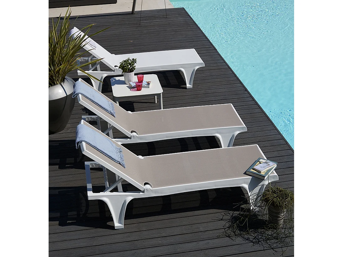 Bain de soleil Tahiti blanc ajustable