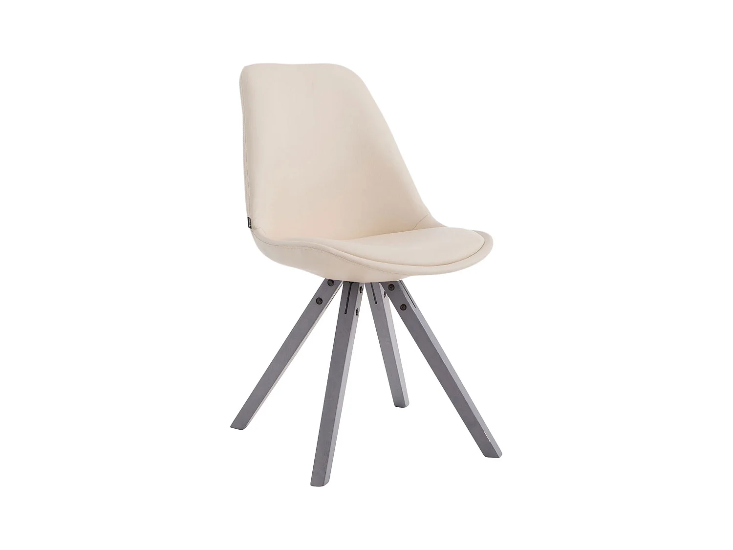 chaise salle à manger - Similicuir & Gris - Crème - Laval