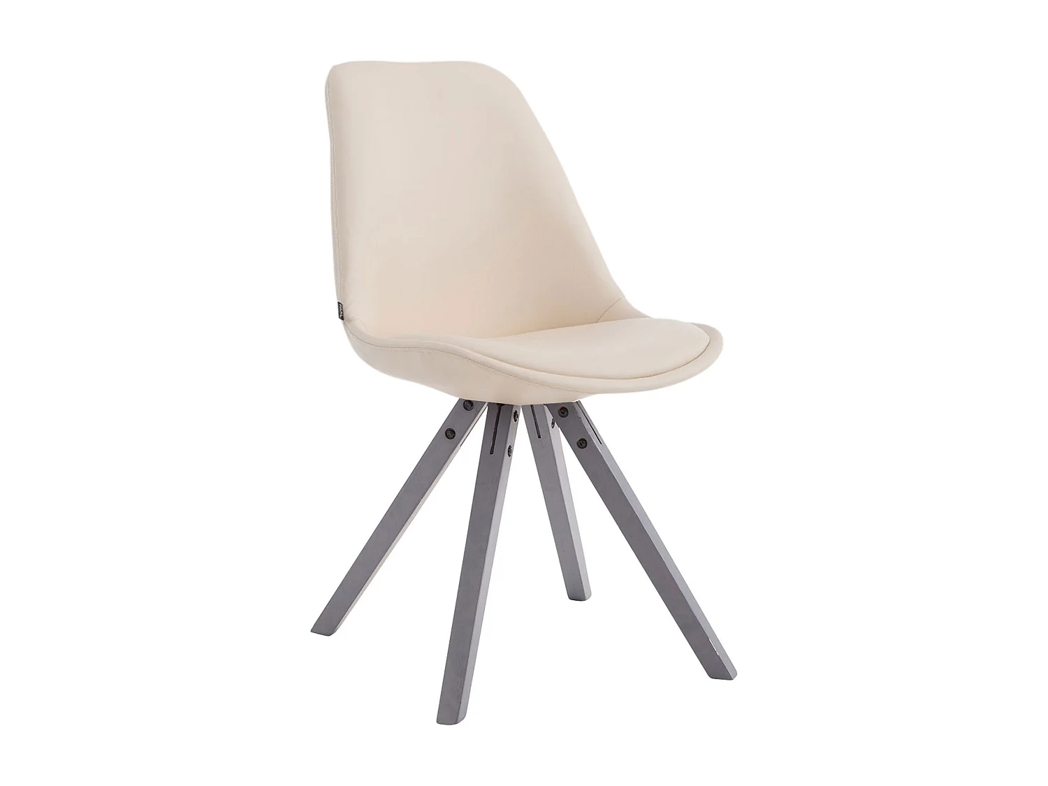 chaise salle à manger - Similicuir & Gris - Crème - Laval