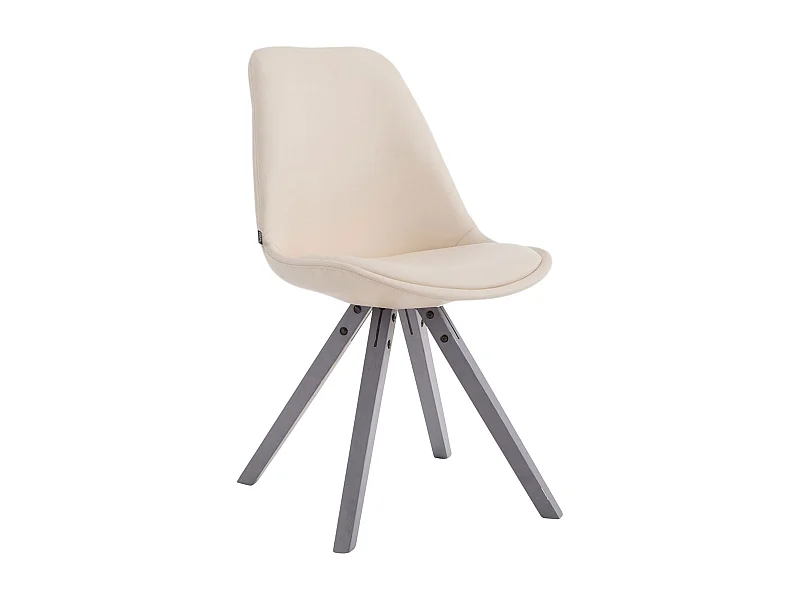 chaise salle à manger - Similicuir & Gris - Crème - Laval