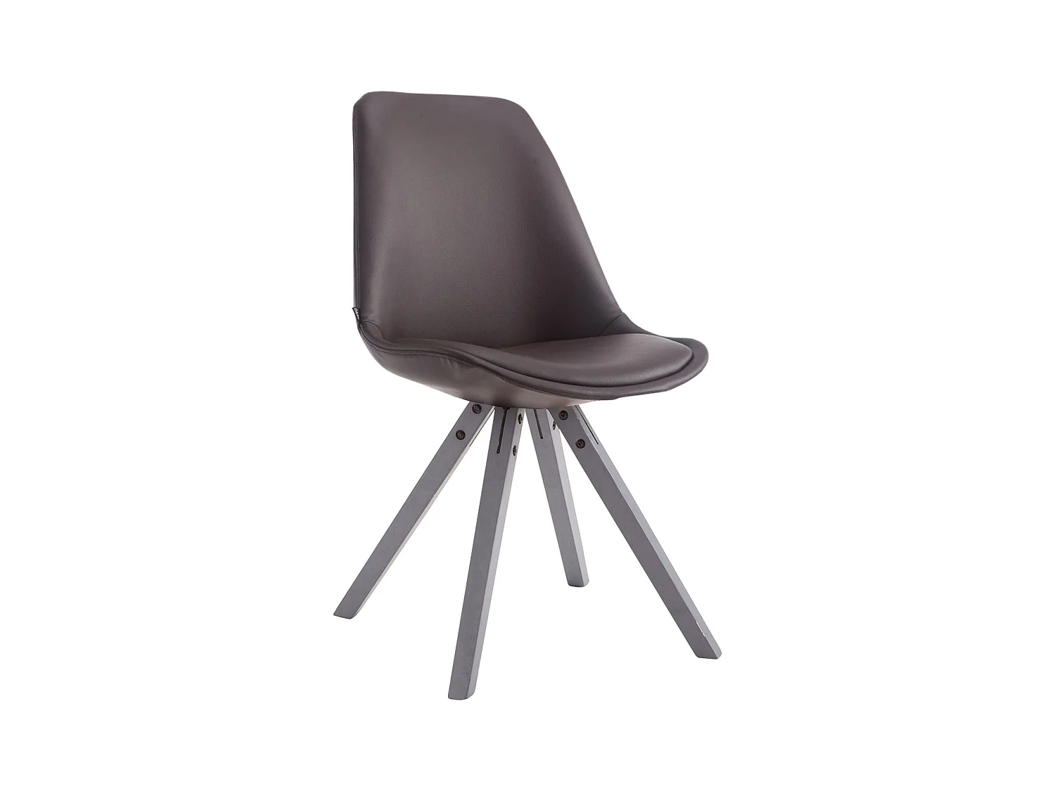 chaise salle à manger - Similicuir & Gris - Marron - Laval
