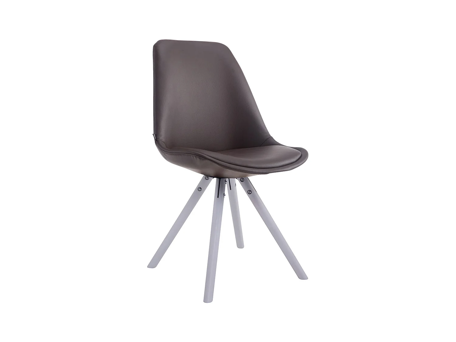 chaise salle à manger - Similicuir & Blanc - Marron - Laval