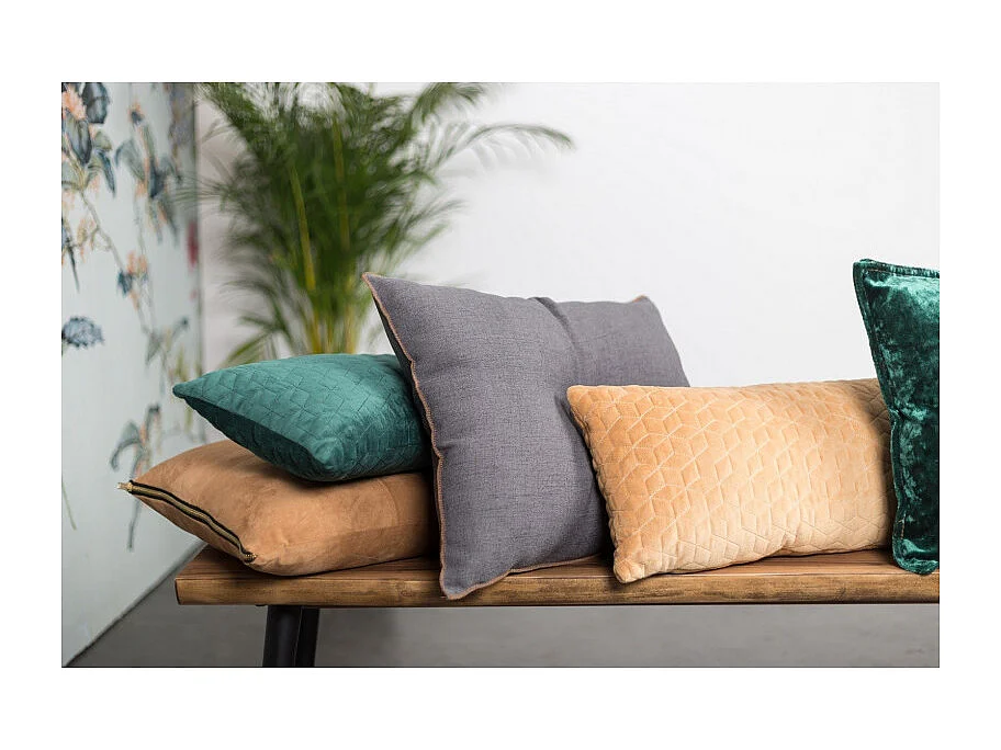 Coussin Iris, Tissu, Camel