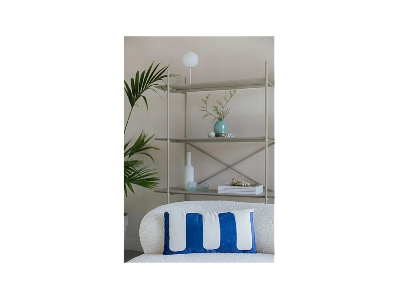 Coussin AYA rectangle blanc bleu 30 x 60 cm