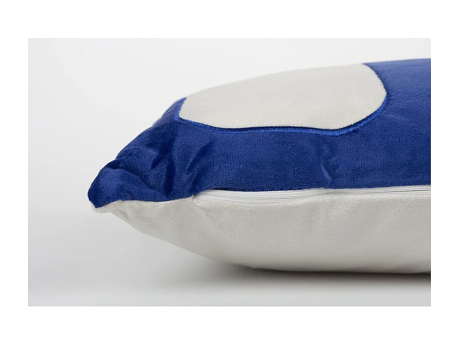 Coussin AYA rectangle blanc bleu 30 x 60 cm