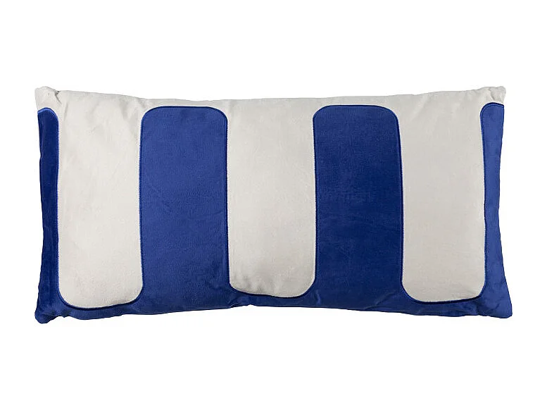 Coussin AYA rectangle blanc bleu 30 x 60 cm