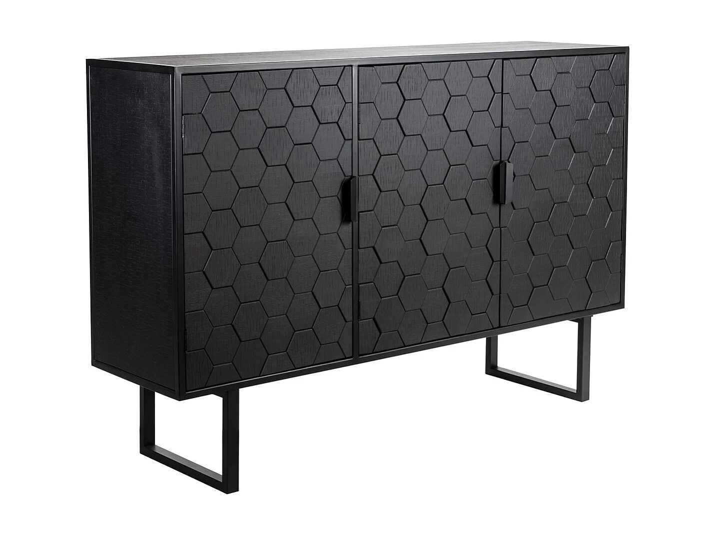 Buffet Link High noir, 135 cm, Design graphique