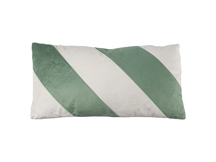 Coussin décoratif vert et blanc 30 x 60 cm
