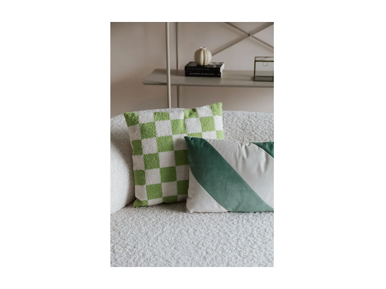 Coussin décoratif vert et blanc 30 x 60 cm