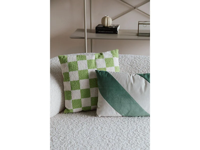 Coussin décoratif vert et blanc 30 x 60 cm