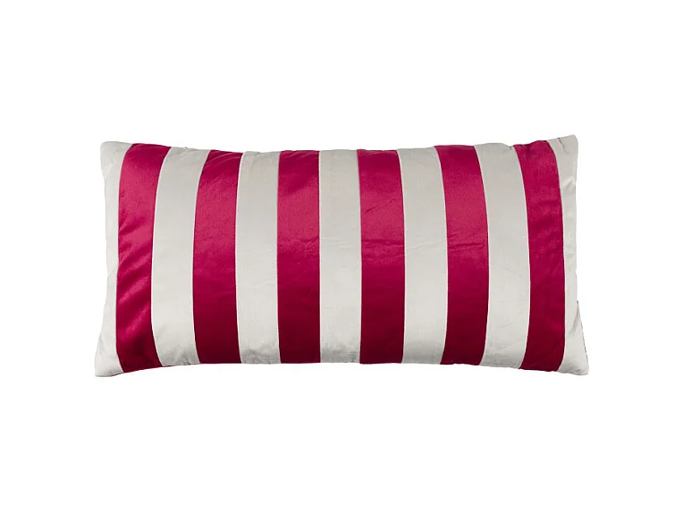 Coussin décoratif rouge et blanc 30 x 60 cm
