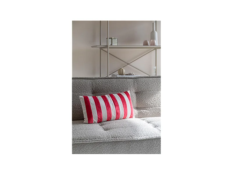 Coussin décoratif rouge et blanc 30 x 60 cm