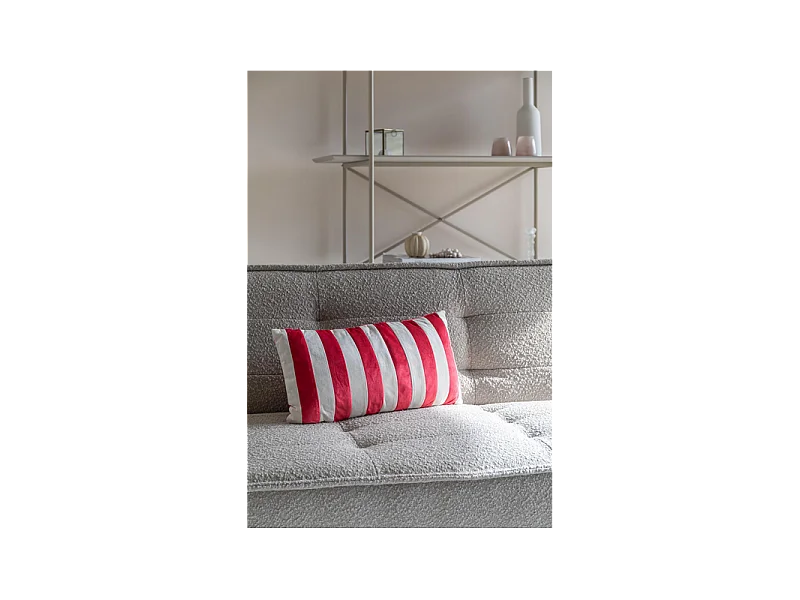 Coussin décoratif rouge et blanc 30 x 60 cm