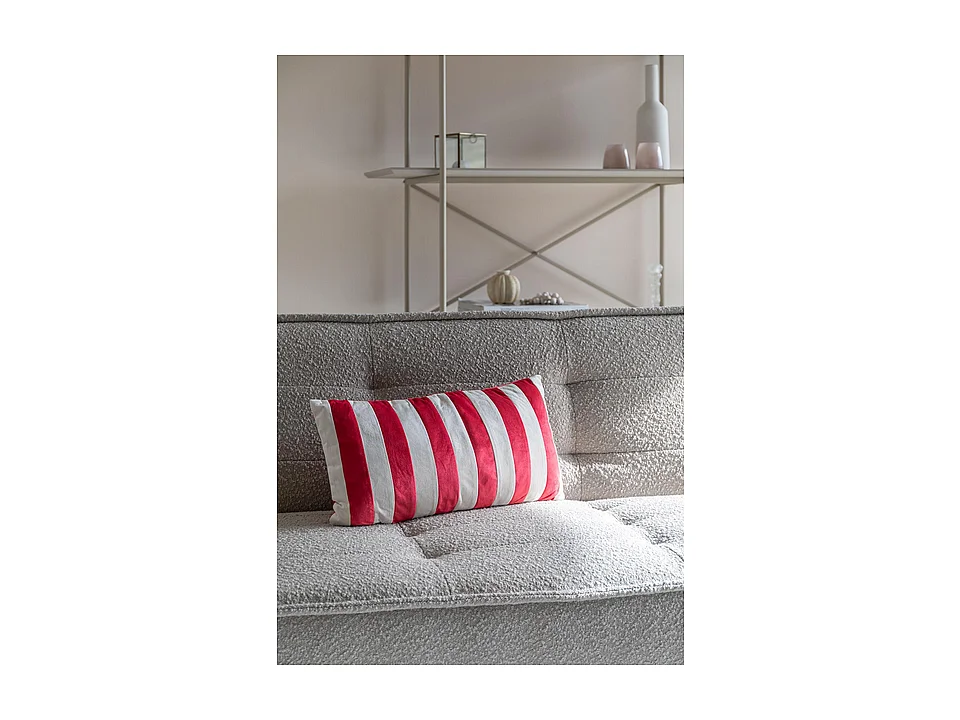 Coussin décoratif rouge et blanc 30 x 60 cm
