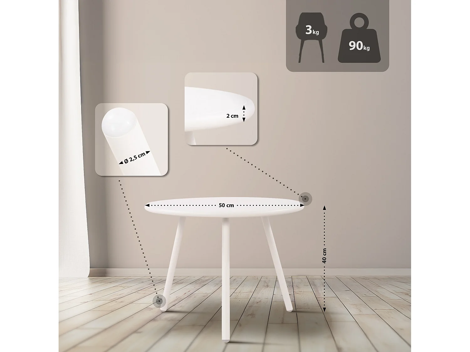 Ensemble de jardin - Table + 2 Chaises - Berdin