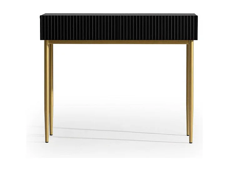 Console 2 lades met zwartgouden metalen voet 100x82 cm