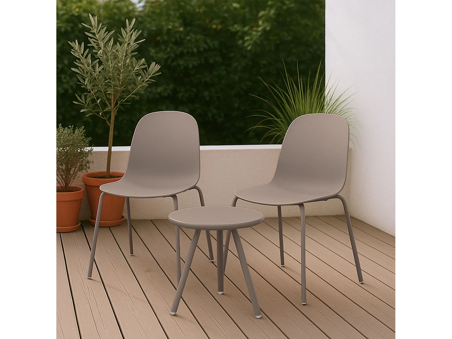 Ensemble de jardin - Table + 2 Chaises - Berdin