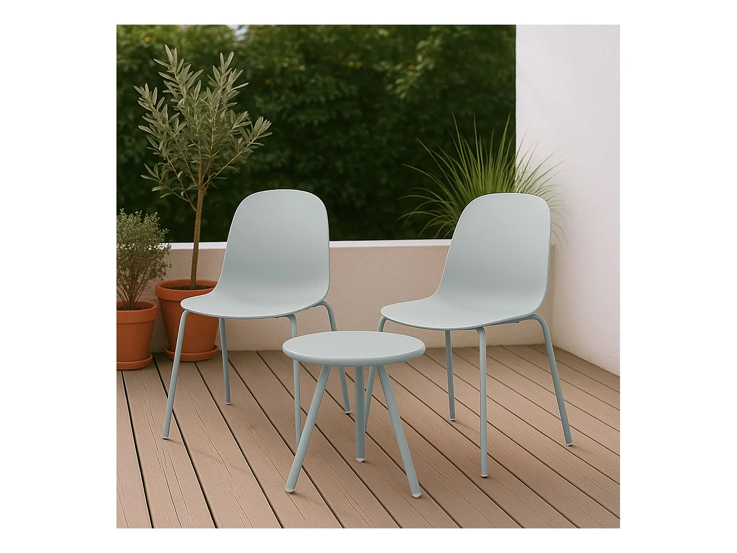 Ensemble de jardin - Table + 2 Chaises - Berdin