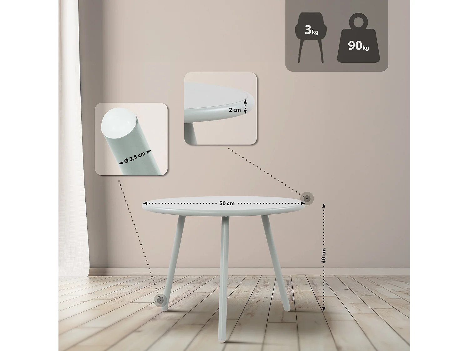 Ensemble de jardin - Table + 2 Chaises - Berdin