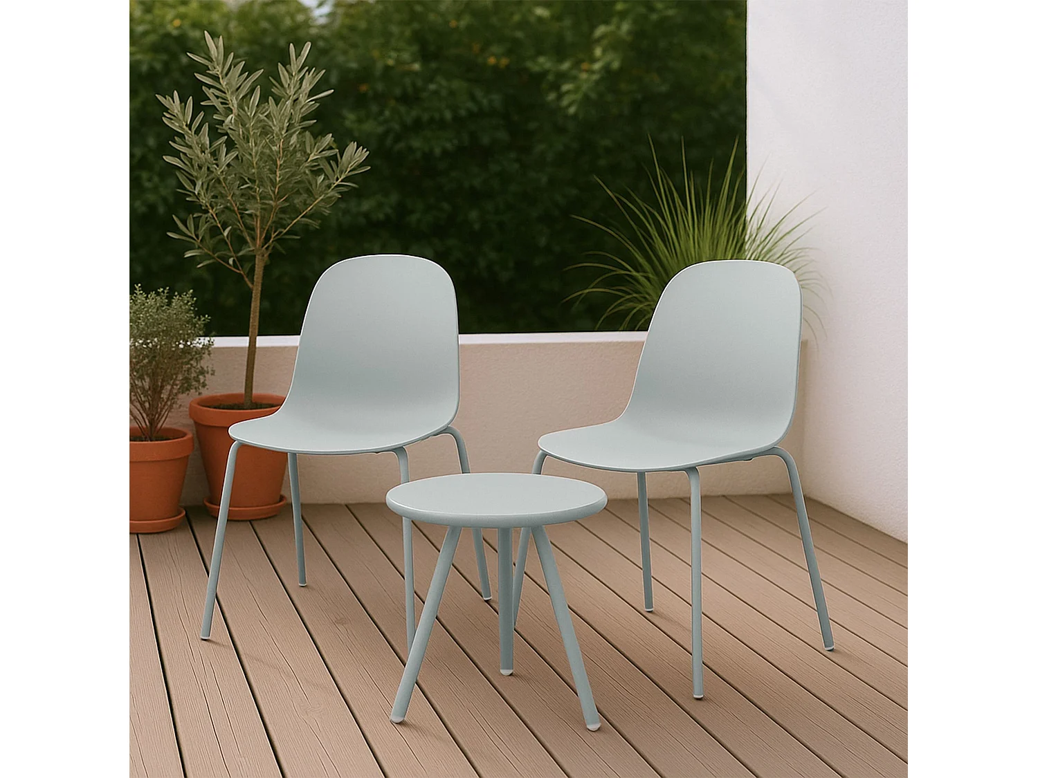 Ensemble de jardin - Table + 2 Chaises - Berdin