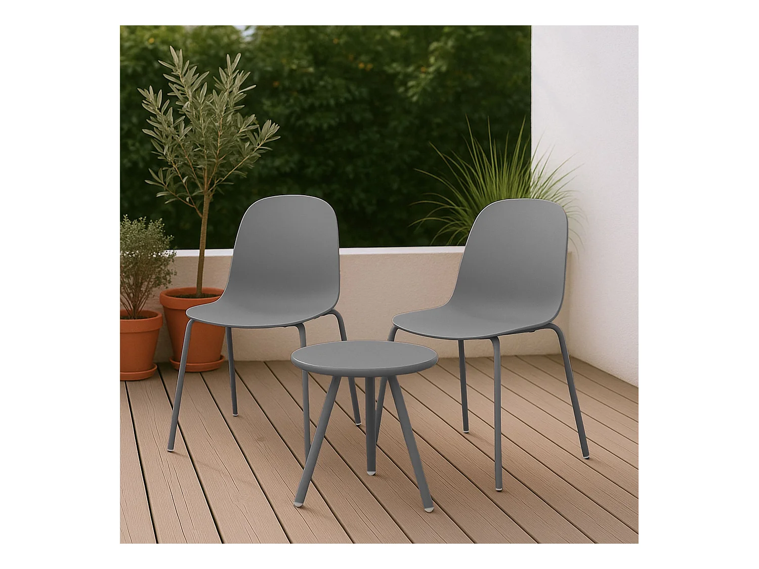 Ensemble de jardin - Table + 2 Chaises - Berdin