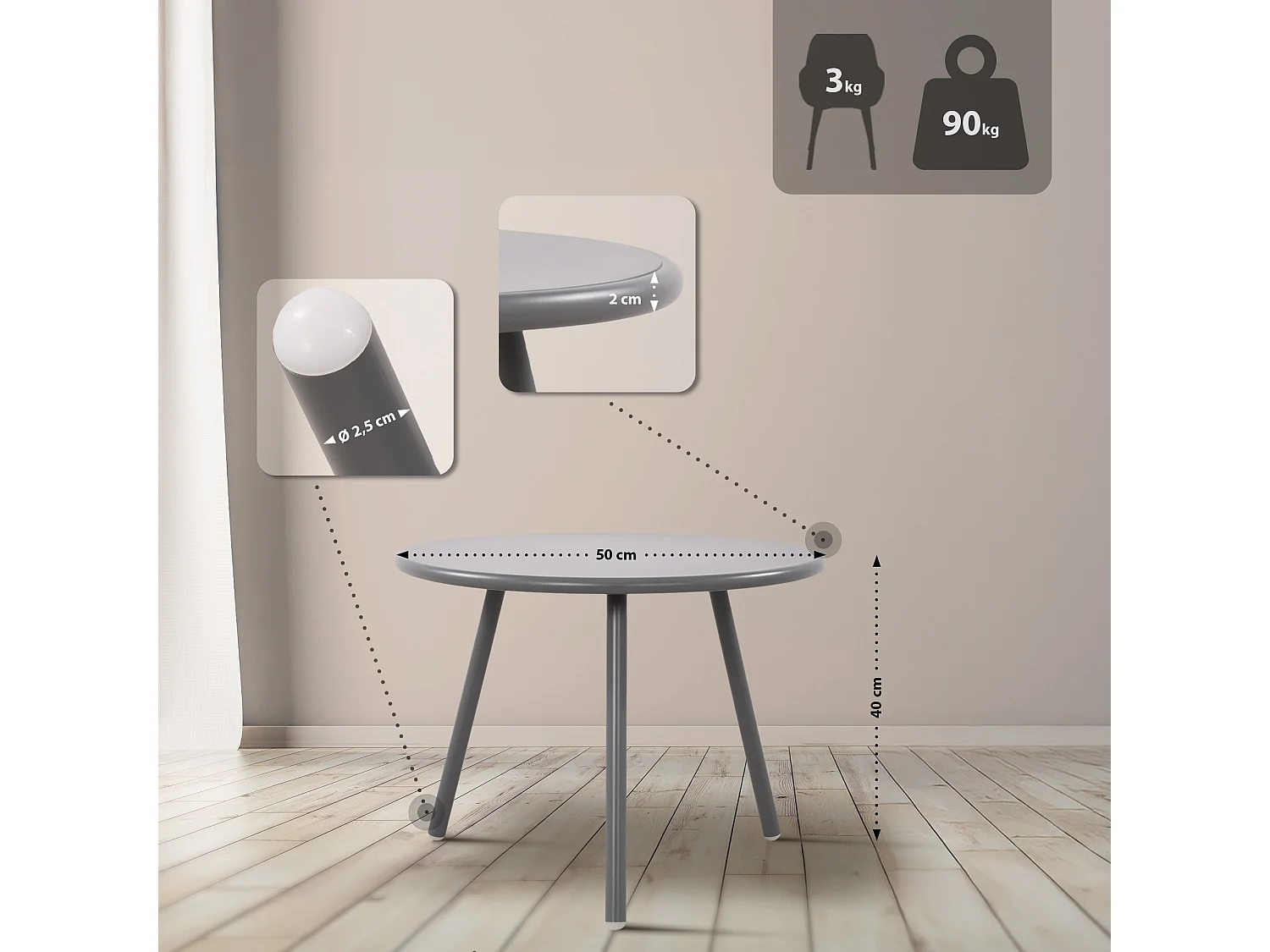 Ensemble de jardin - Table + 2 Chaises - Berdin