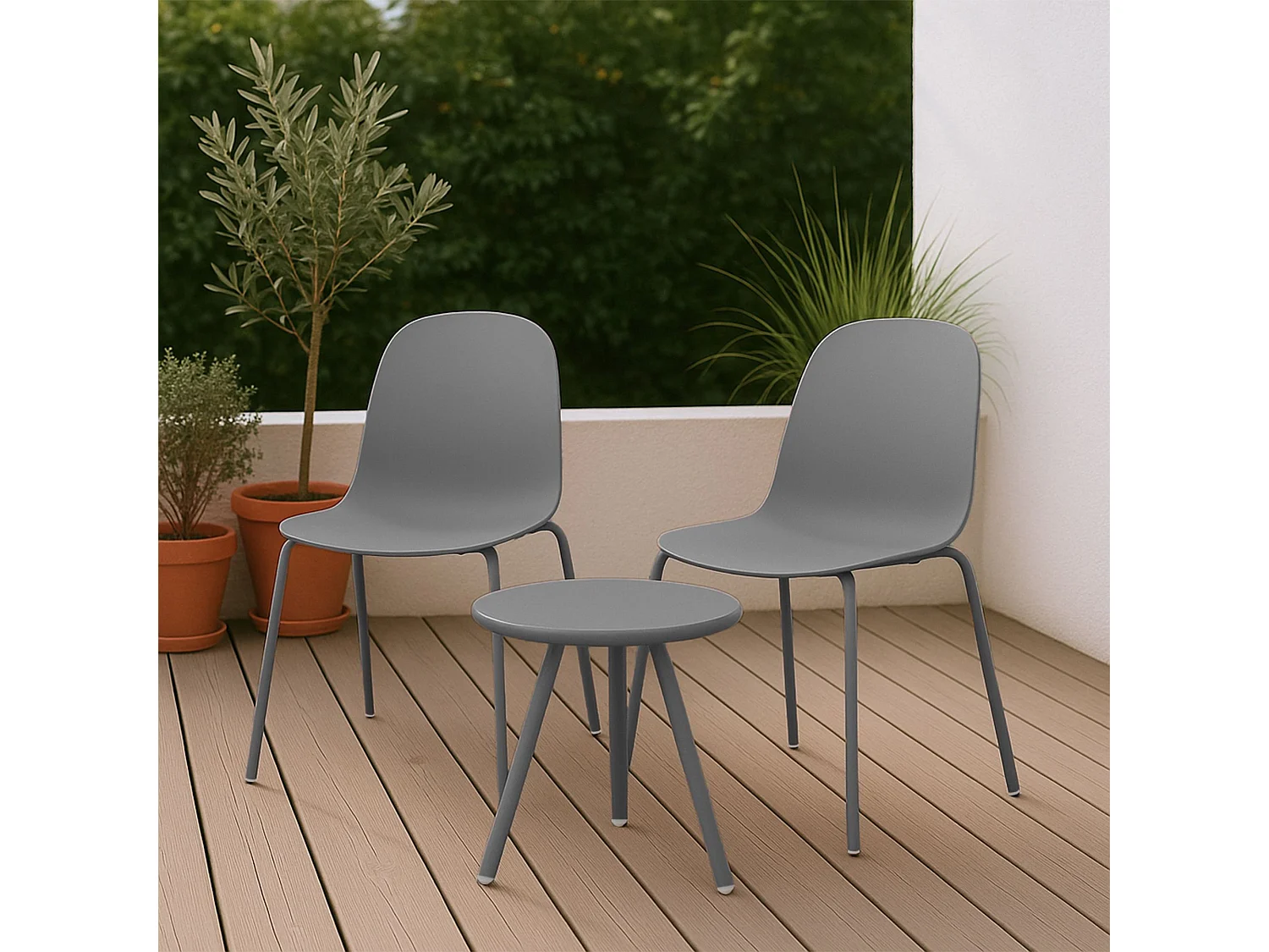 Ensemble de jardin - Table + 2 Chaises - Berdin