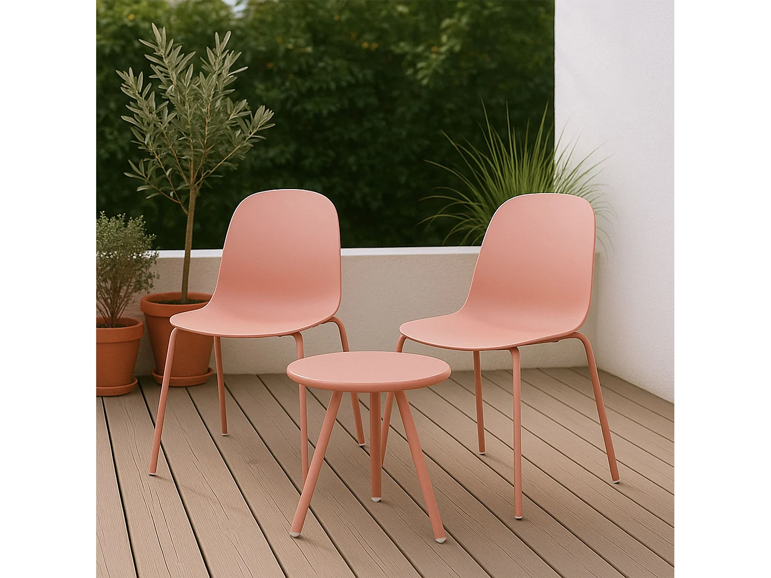 Ensemble de jardin - Table + 2 Chaises - Berdin