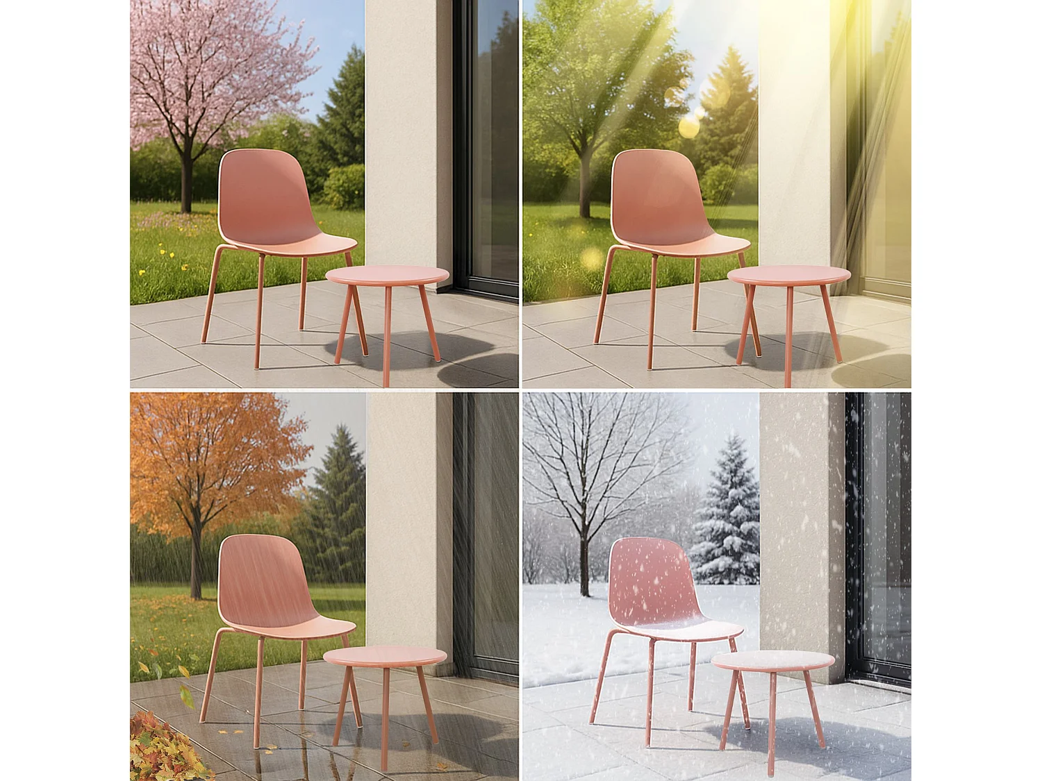 Ensemble de jardin - Table + 2 Chaises - Berdin