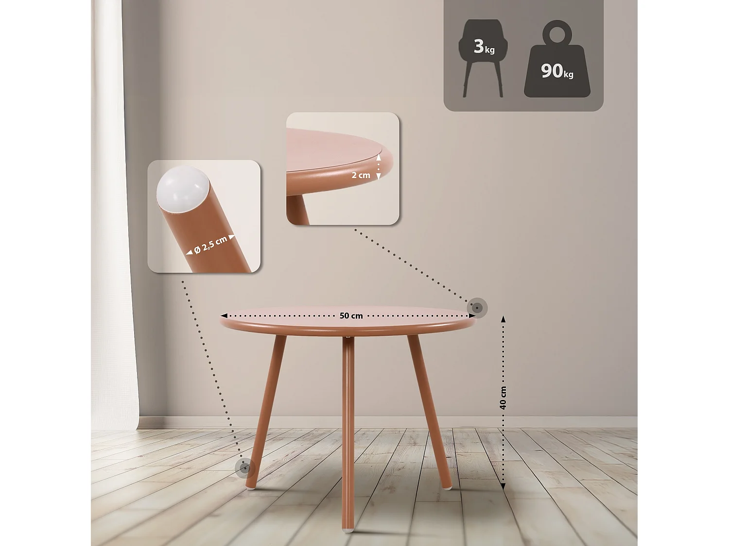 Ensemble de jardin - Table + 2 Chaises - Berdin