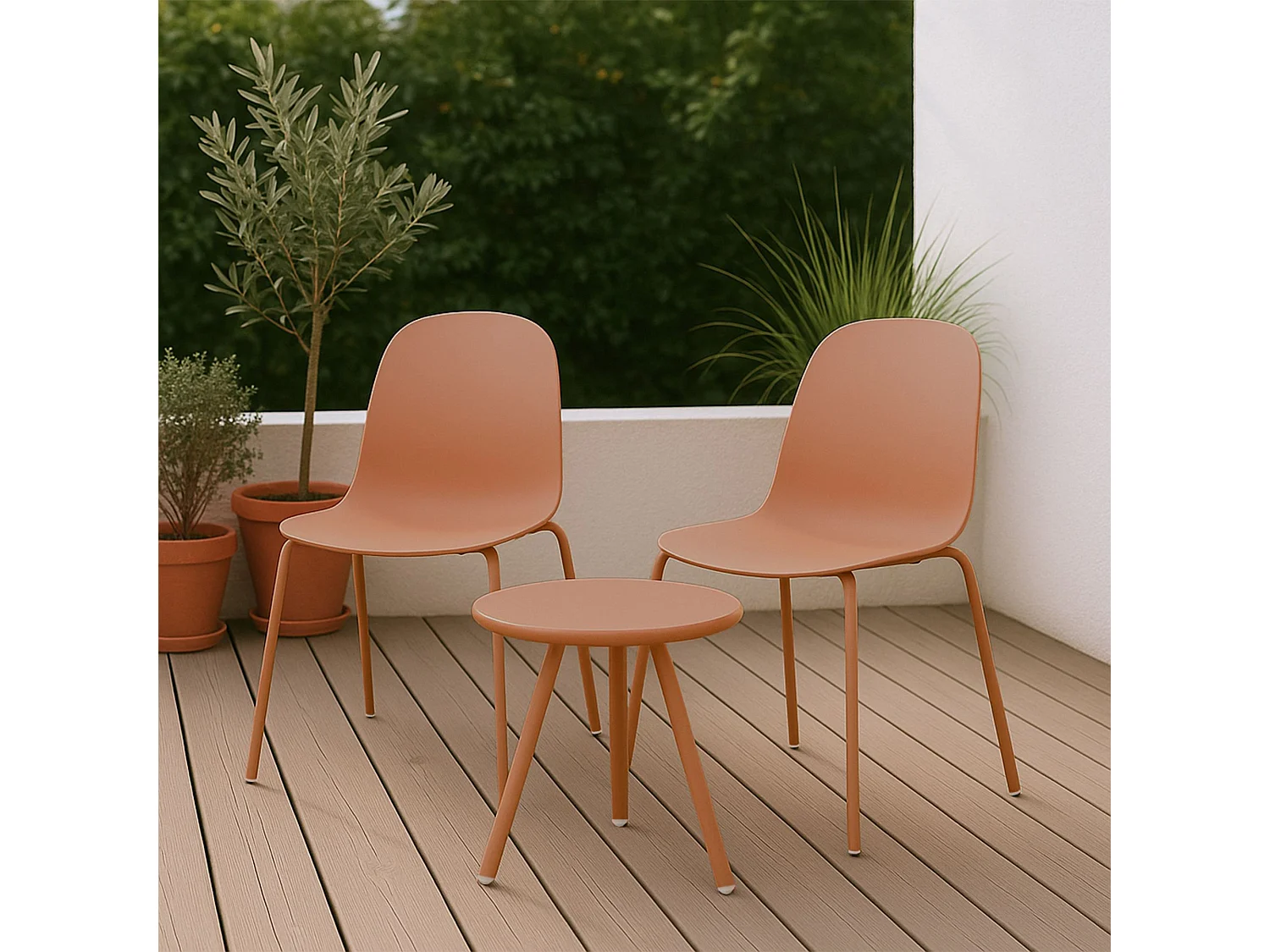 Ensemble de jardin - Table + 2 Chaises - Berdin