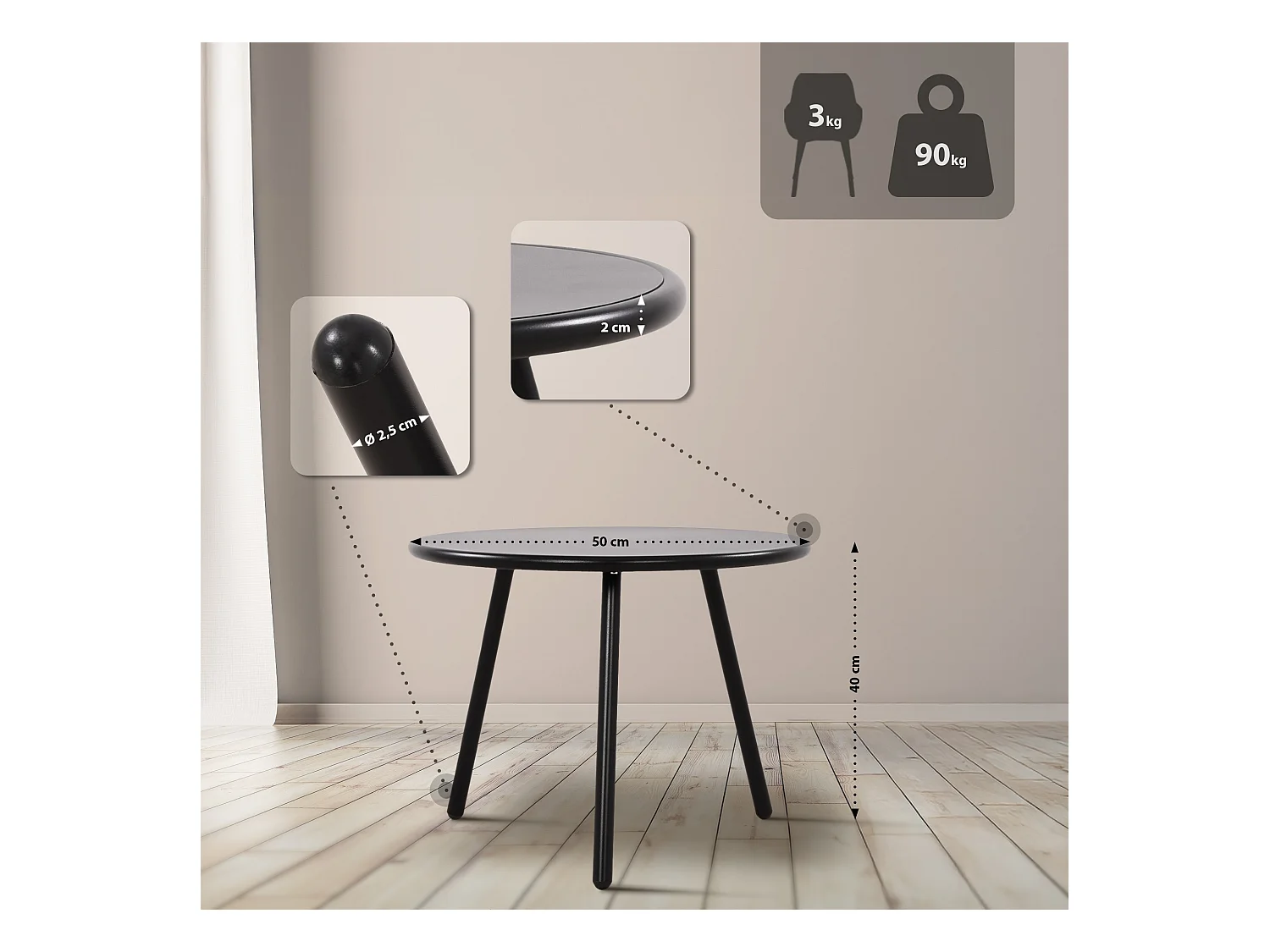 Ensemble de jardin - Table + 2 Chaises - Berdin