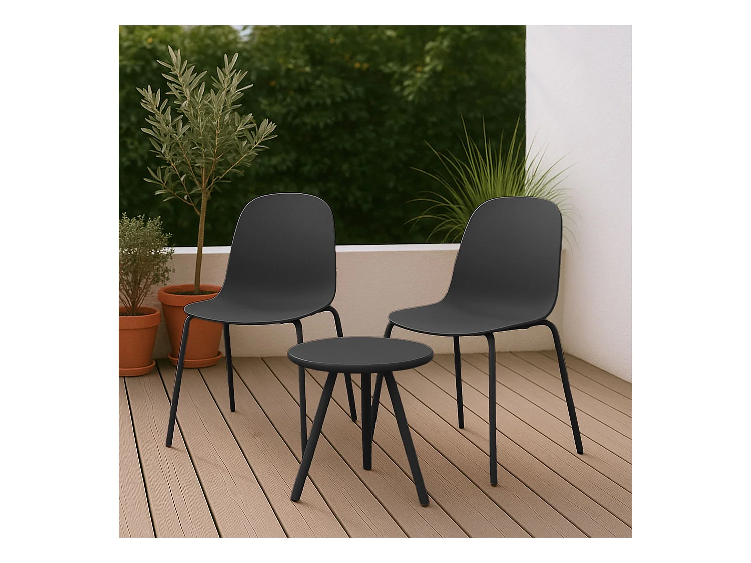 Ensemble de jardin - Table + 2 Chaises - Berdin