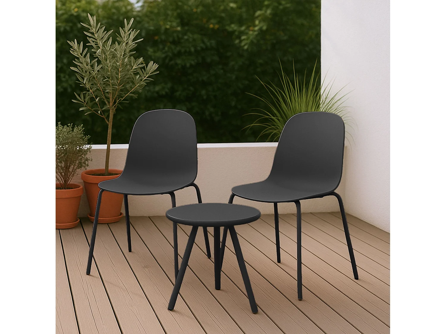 Ensemble de jardin - Table + 2 Chaises - Berdin