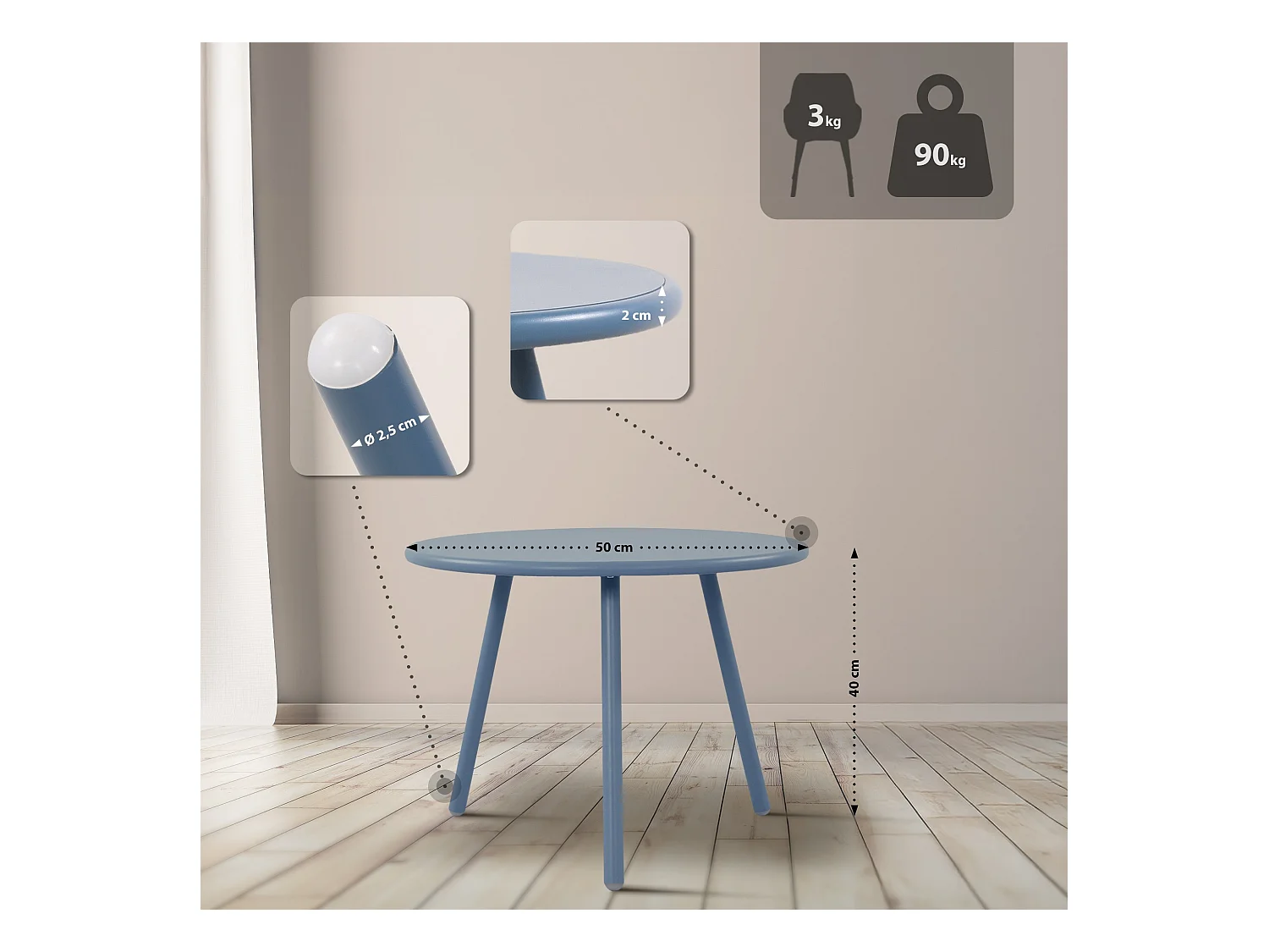 Ensemble de jardin - Table + 2 Chaises - Berdin