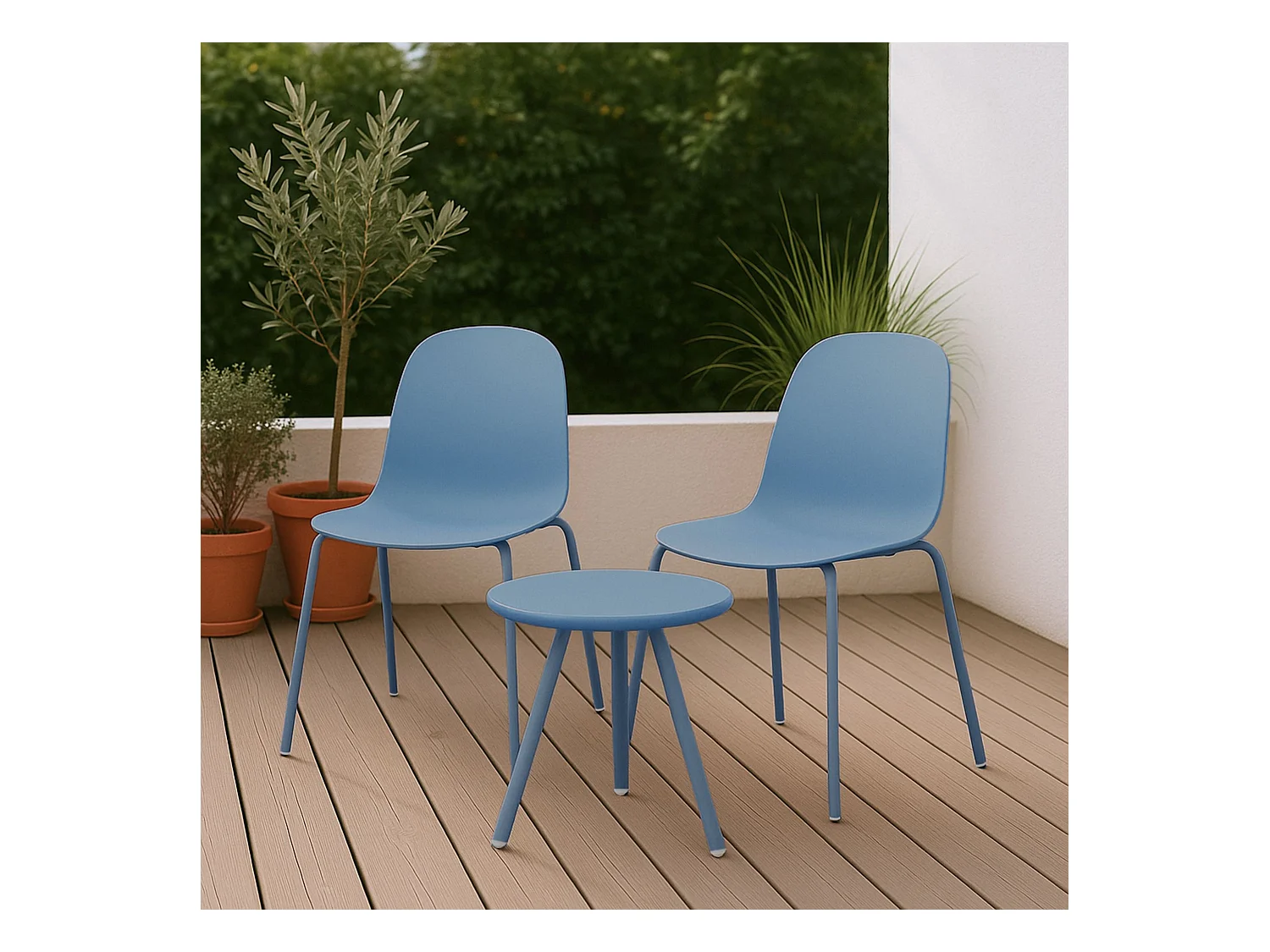 Ensemble de jardin - Table + 2 Chaises - Berdin