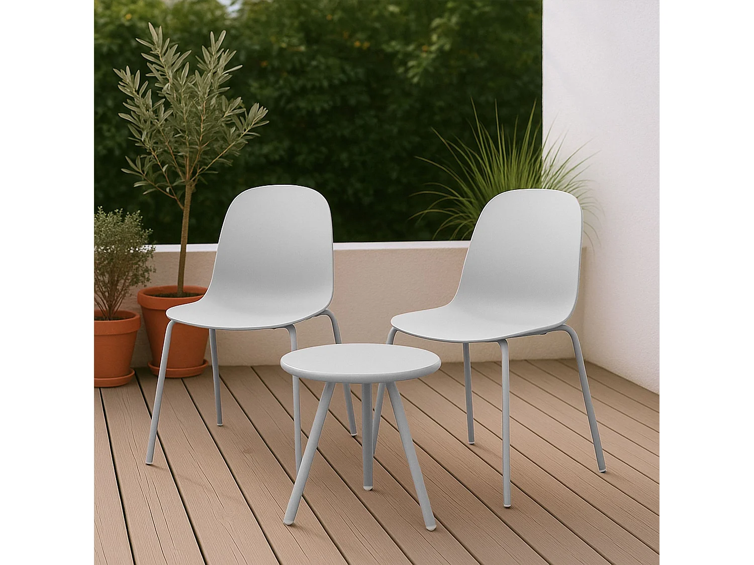 Ensemble de jardin - Table + 2 Chaises - Berdin